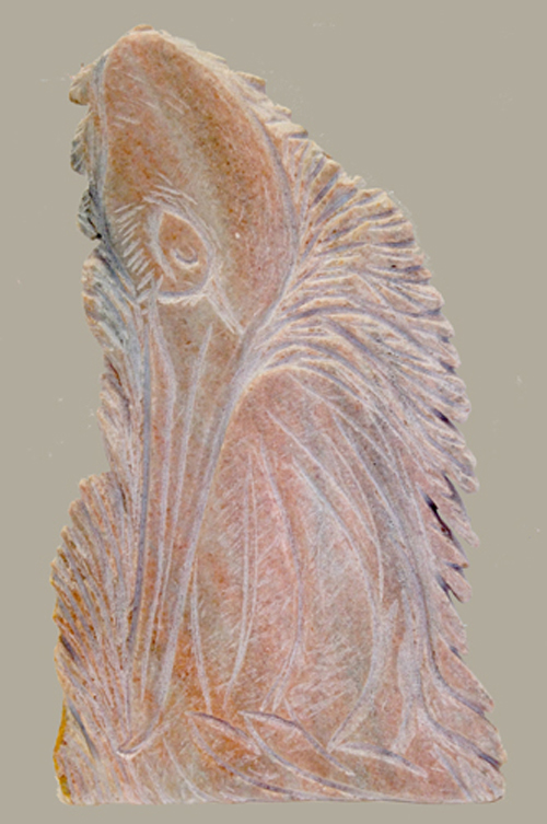 Pelikan, portret, reliëf, marmer, vorne 29x13x40cm